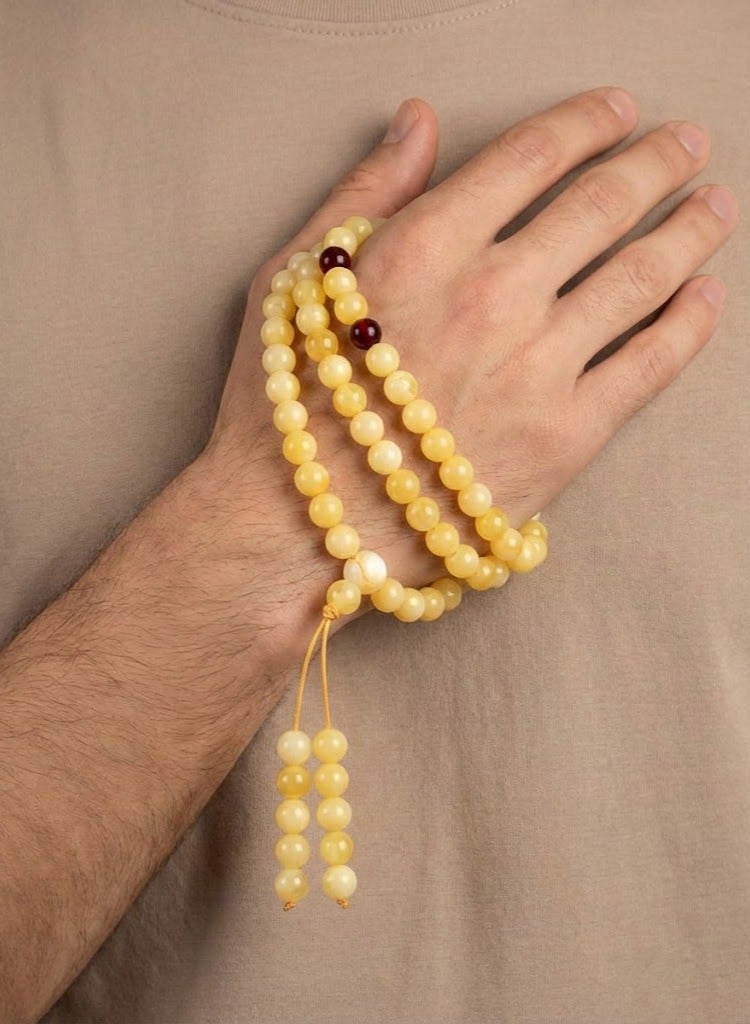 عام 99 حبة مسبحة من الكهرمان الصناعي / تسبيح / 6 ملم - Image 3